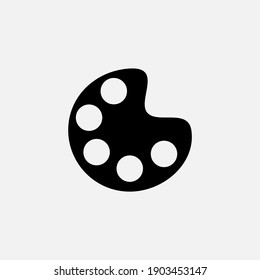 black paint palette icon mix on white background, vector illustration