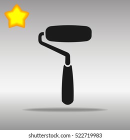 black Paint roller Icon button logo symbol concept high quality on the gray background
