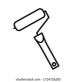black paint roller icon - vector illustration