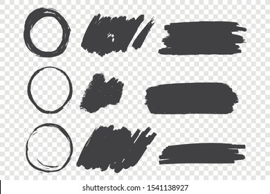 Black paint scribble hand drawn doodles set