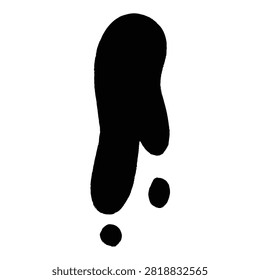 Black paint splash or ink drip isolated on white background.
