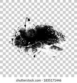 Black Paint Splash isolated on transparent background