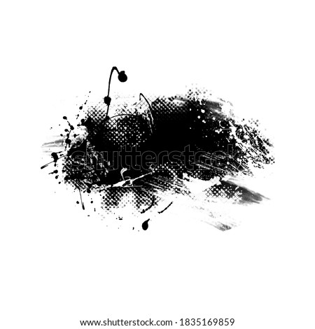 Black Paint Splash isolated on white background
