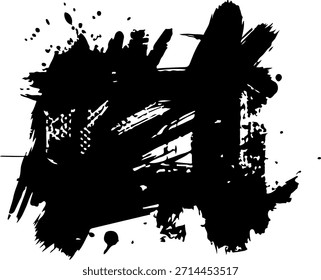 Salpicadura de pintura negra sobre fondo blanco
