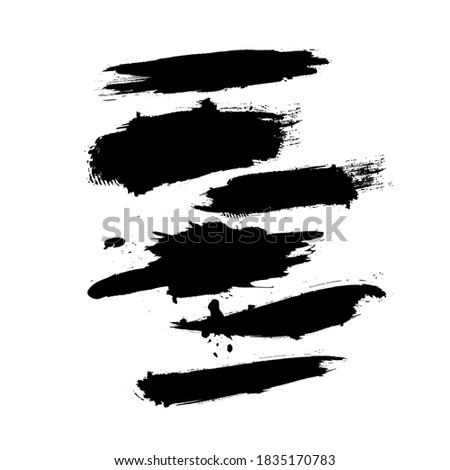 Black Paint Splash set isolated on white background