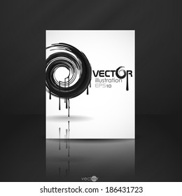 Black Paint Splashes Circle. Vector Illustration. Eps 10.