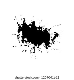 black paint splashes and drops on white background. abstract vector blobs and spatters