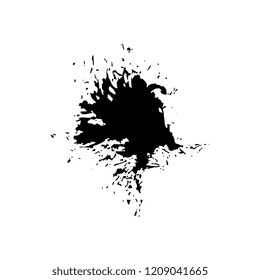 black paint splashes and drops on white background. abstract vector blobs and spatters