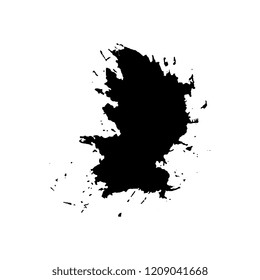 black paint splashes and drops on white background. abstract vector blobs and spatters