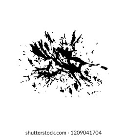 black paint splashes and drops on white background. abstract vector blobs and spatters