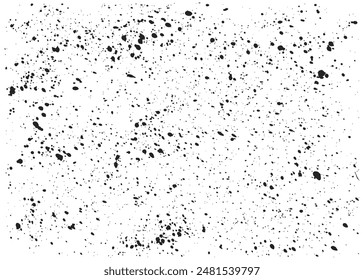 Schwarze Farbe spritzt grunge körnige Textur. Hintergrund für die Vektorgrafik von Tintentropfen.