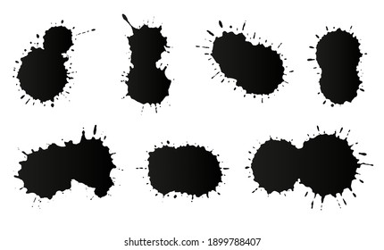 Black paint splashes.Paint splatters collection.