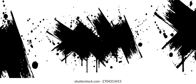 Black paint splatter banner design
