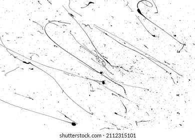 Black paint splatter isolated on white background. Distressed overlay texture. Water splash silhouette. Grunge design elements. Vector illustration, EPS 10.