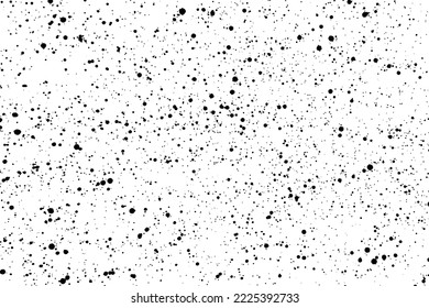 Black Paint Splatter Isolated On White Background. Distressed Overlay Texture. Water Splash Silhouette. Grunge Design Elements. Vector Illustration, EPS 10.