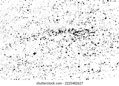 Black Paint Splatter Isolated On White Background. Distressed Overlay Texture. Water Splash Silhouette. Grunge Design Elements. Vector Illustration, EPS 10.