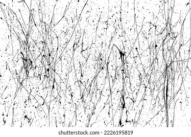 Black paint splatter isolated on white background. Distressed overlay texture. Water splash silhouette. Grunge design elements. Vector illustration, EPS 10.