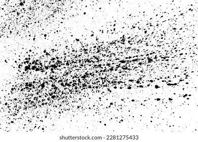 Black paint splatter isolated on white background. Distressed overlay texture. Water splash silhouette. Grunge design elements. Vector illustration, EPS 10.