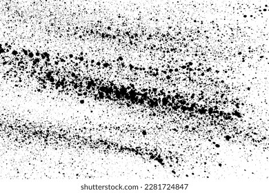 Black paint splatter isolated on white background. Distressed overlay texture. Water splash silhouette. Grunge design elements. Vector illustration, EPS 10.
