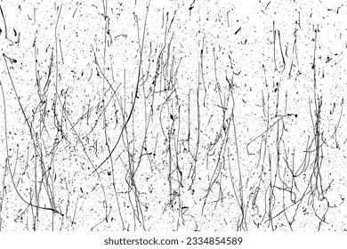 Black paint splatter isolated on white background. Ink overlay texture. Watercolor splash silhouette. Abstract design elements. Vector illustration, EPS 10.