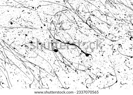 Black paint splatter isolated on white background. Ink overlay texture. Watercolor splash silhouette. Abstract design elements. Vector illustration, EPS 10.