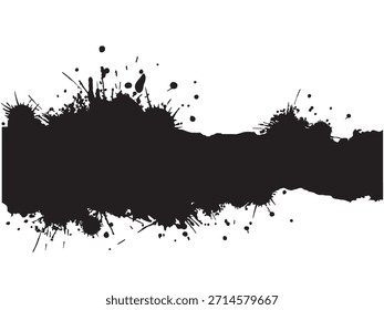 Salpicadura de pintura negra sobre fondo blanco