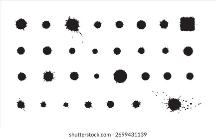 Imágenes vectoriales de salpicadura de pintura negra - Colección de Vector de pinceladas de pintura negra Grunge