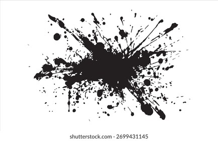 Imágenes vectoriales de salpicadura de pintura negra - Colección de Vector de pinceladas de pintura negra Grunge