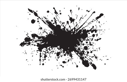 Black Paint Splatter Vector Images - Black Grunge Paint Brush Strokes Vector Collection
