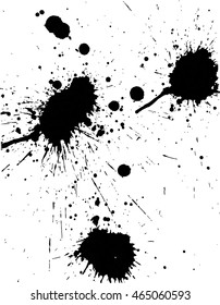 Schwarze Farbteller und Drips, grafische Ressource für Ihr Projekt. Einfache Farbänderung. Vektorillustration EPS-10 Datei, Transparenz verwendet. 