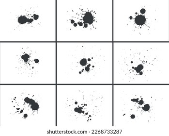 Black Paint Splatters.Vector Ink Stains.