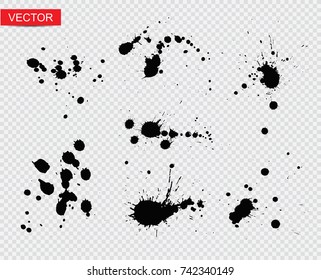 Black Paint Splatters.Vector Splashes Set.