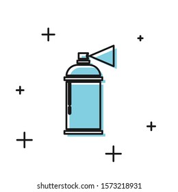 Black Paint spray can icon isolated on white background.  Vector Illustration