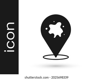 Icono de spray de pintura negra aislado en fondo blanco.  Vector