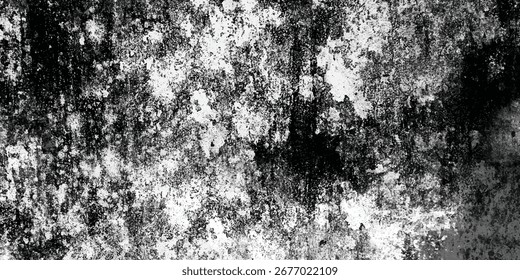 Black paint stains on rough white wall with rustic vintage effect