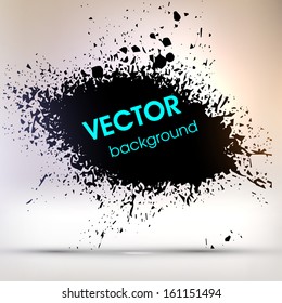 Black Paint Stains, Vector Splatter