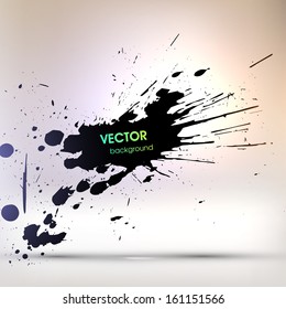 Black Paint Stains, Vector Splatter