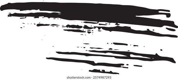 black paint stroke consisting of several chaotic lines for various designs