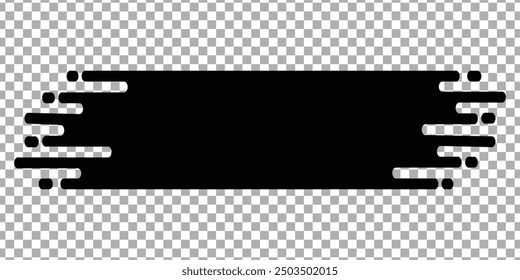 Black paint stroke isolated on transparent background