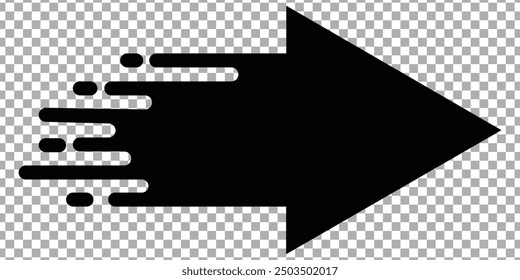 Black paint stroke isolated on transparent background