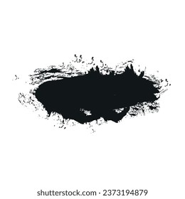 Black paint stroke on white background