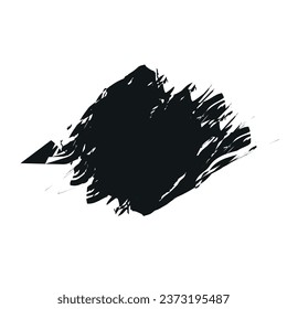 Black paint stroke on white background