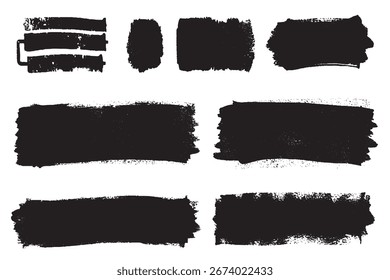 Black Paint Stroke and Roller Assortment