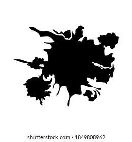 black paint stroke spot abstract element white background vector illustration