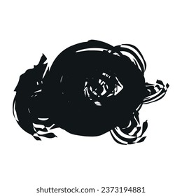 Black paint strokes on white background