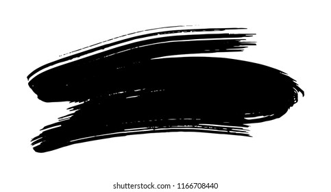 Black paint texture, ink brush stroke. Graphic artistic design element, background, frame for text.