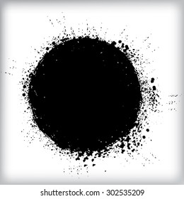 Black Paint Vector Circle .