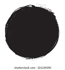 Black Paint Vector Circle .