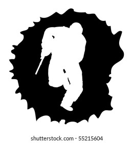 black paintball silhouette into the drop, vector illustration