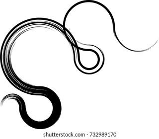Black Painted Brush Stroke . Used As Banner , Infographic , Template , Logo . calligraphy